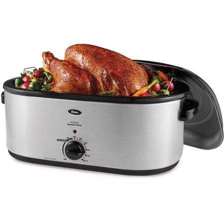 - Oster 22-Quart Roaster Oven with Self-Basting Lid, Stainless Steel
