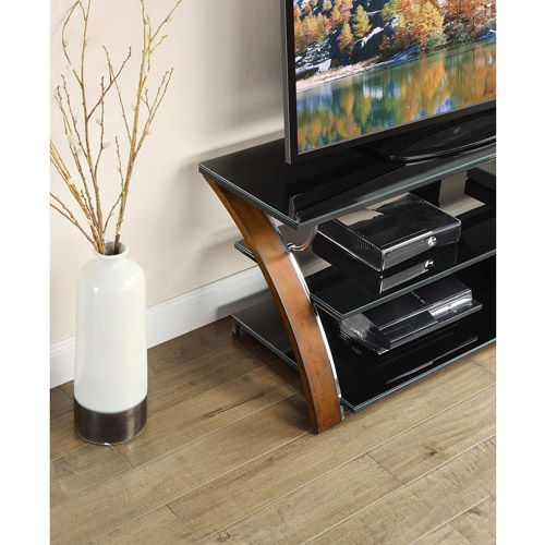 Whalen Brown Cherry 3-Shelf Tabletop Console for TVs up to 70''