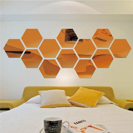 Dornbracht Wall - Moaere 12Pcs Mirror Wall Stickers Self Adhesive Plastic Mirror Tiles for Home Decor 1.81''X1.57''