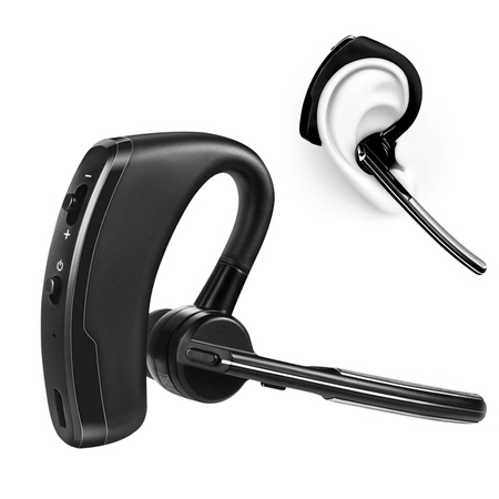 TSV V4.0 Bluetooth Headset, Wireless Earbud Headset with Microphone, 6-Hrs Playing Time Cell Phone Bluetooth Earpiece, Car Bluetooth Headphones for iPhone Samsung (Best Cell Phone Headset)