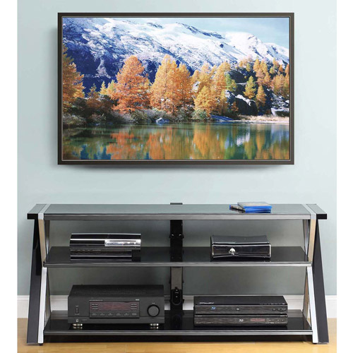 Whalen 3-In-1 Black TV Console for TVs up to 70''