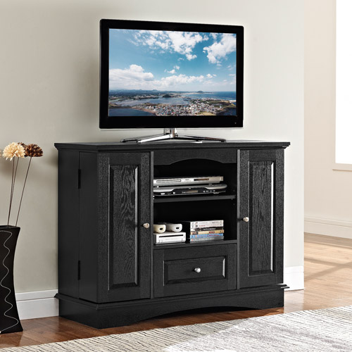 42'' Black Wood Highboy TV Stand for TVs up to 48'', Muliple Colors