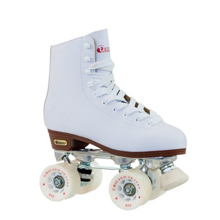 - Chicago Ladies' Deluxe Quad Roller Skates White Classic Rink Skate, Size 5