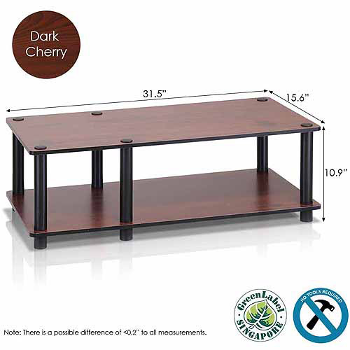 Furinno 11174 Just No-Tools Low Rise Mid TV Stand or Play Table