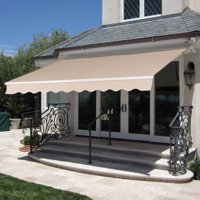 Best Choice Products 98"x80" Retractable Patio Awning, Beige
