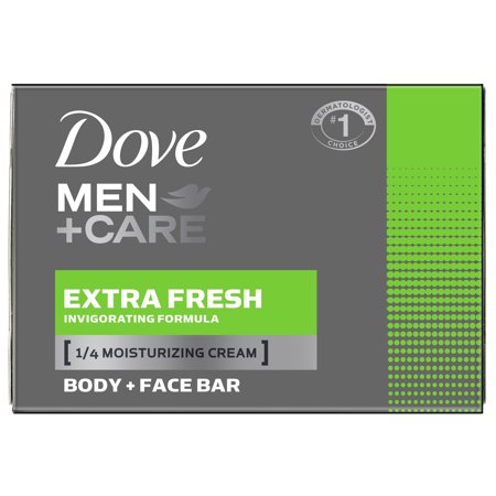 Dove Men+Care Extra Fresh Body and Face Bar, 4 oz, 10 (Best Whitening Soap For Men)