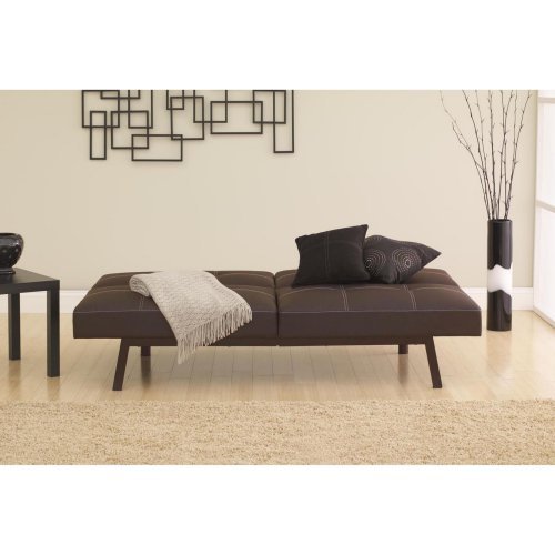 Delaney Faux Leather Futon Sofa Bed, Multiple Colors