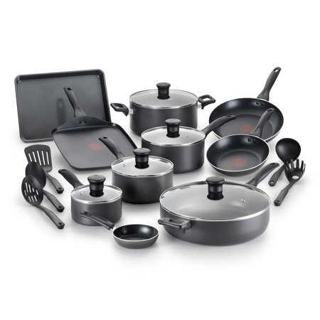 T-fal Easy Care Thermo-Spot Non-Stick Dishwasher Safe Grey Cookware Set, 20