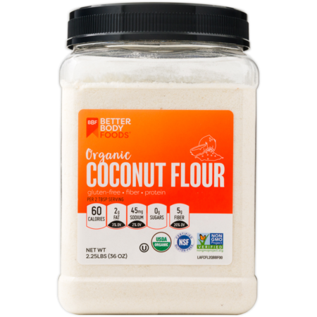 BetterBody Foods Organic Coconut Flour, Gluten-Free, 2.25