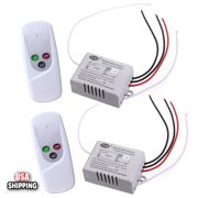 GLIME 2x Wireless 1-Way ON/OFF 110V Light Lamp Digital Wall Control Remote