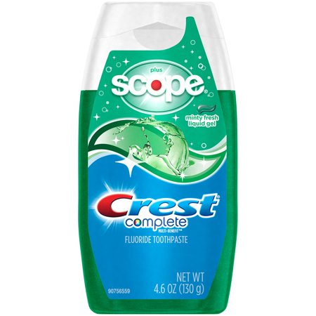 (3 pack) Crest Complete Whitening plus Scope Multi-Benefit Fluoride Liquid Gel Toothpaste, Minty Fresh, 4.6 (Best Toothpaste Without Fluoride)