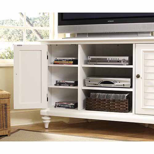 Home Styles Bermuda Brushed White Corner TV Stand