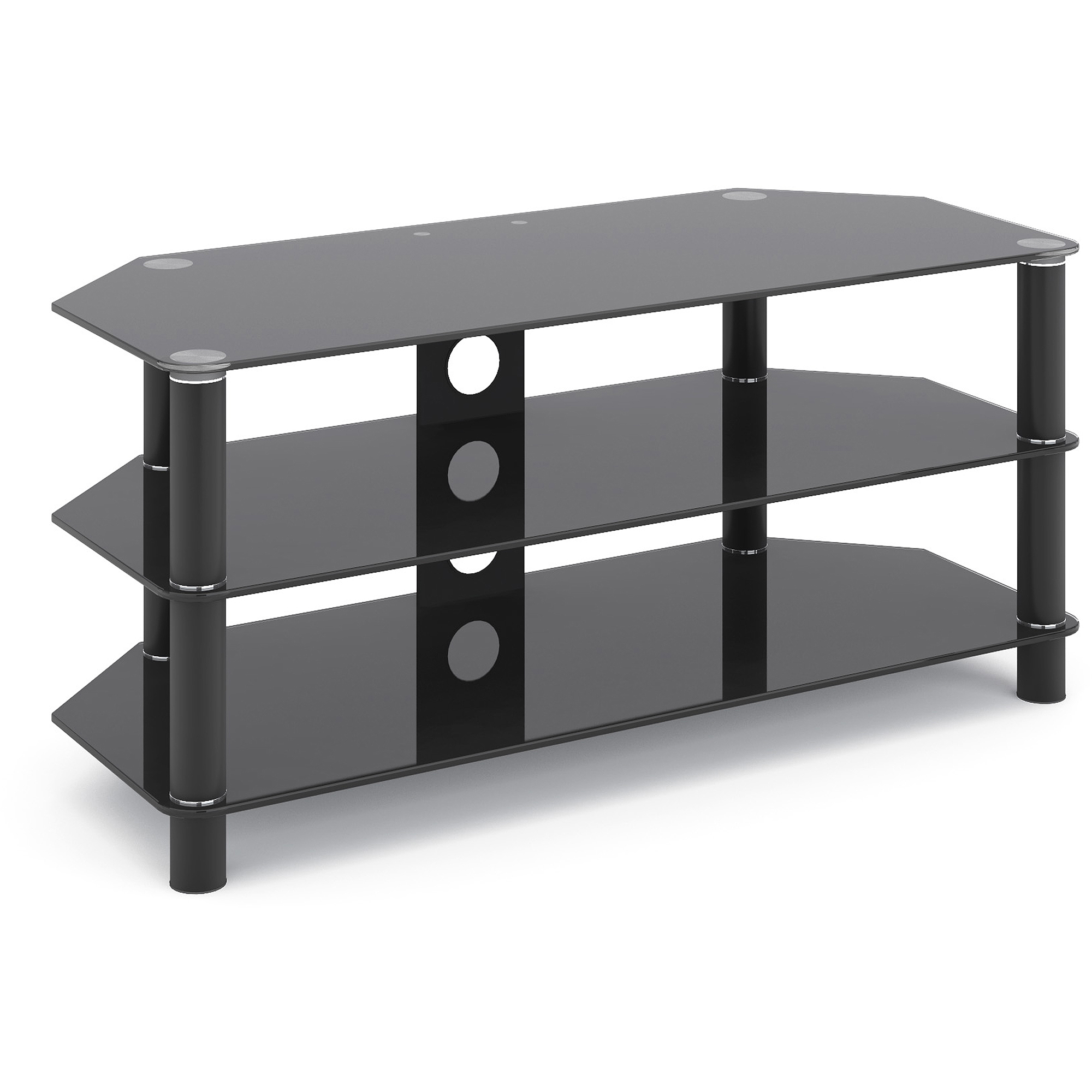 CorLiving Trinidad Black Glass TV Stand for TVs up to 46''