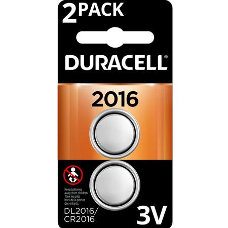 - Duracell 3V Lithium Coin Battery 2016 2 Pack Long-Lasting Batteries