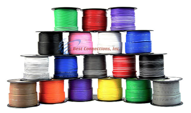 6 Rolls 100 Feet 14 Gauge Stripe Tracer Cable Single Conductor Remote ...