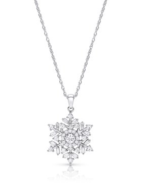 Sterling Silver Cubic Zirconia Snowflake Pendant made with Zirconia from Swarovski