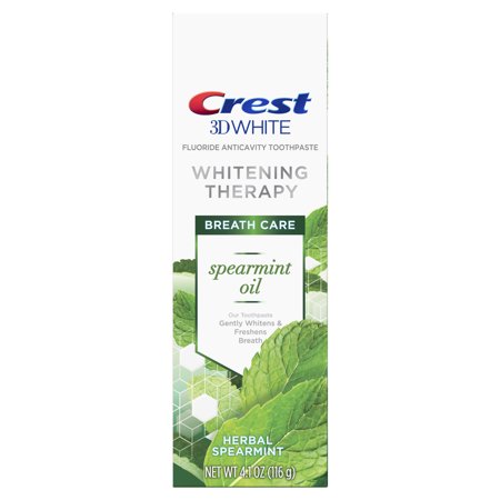Whitening Spearmint - Crest 3D White Whitening Therapy Toothpaste, Spearmint Oil, 4.1 oz