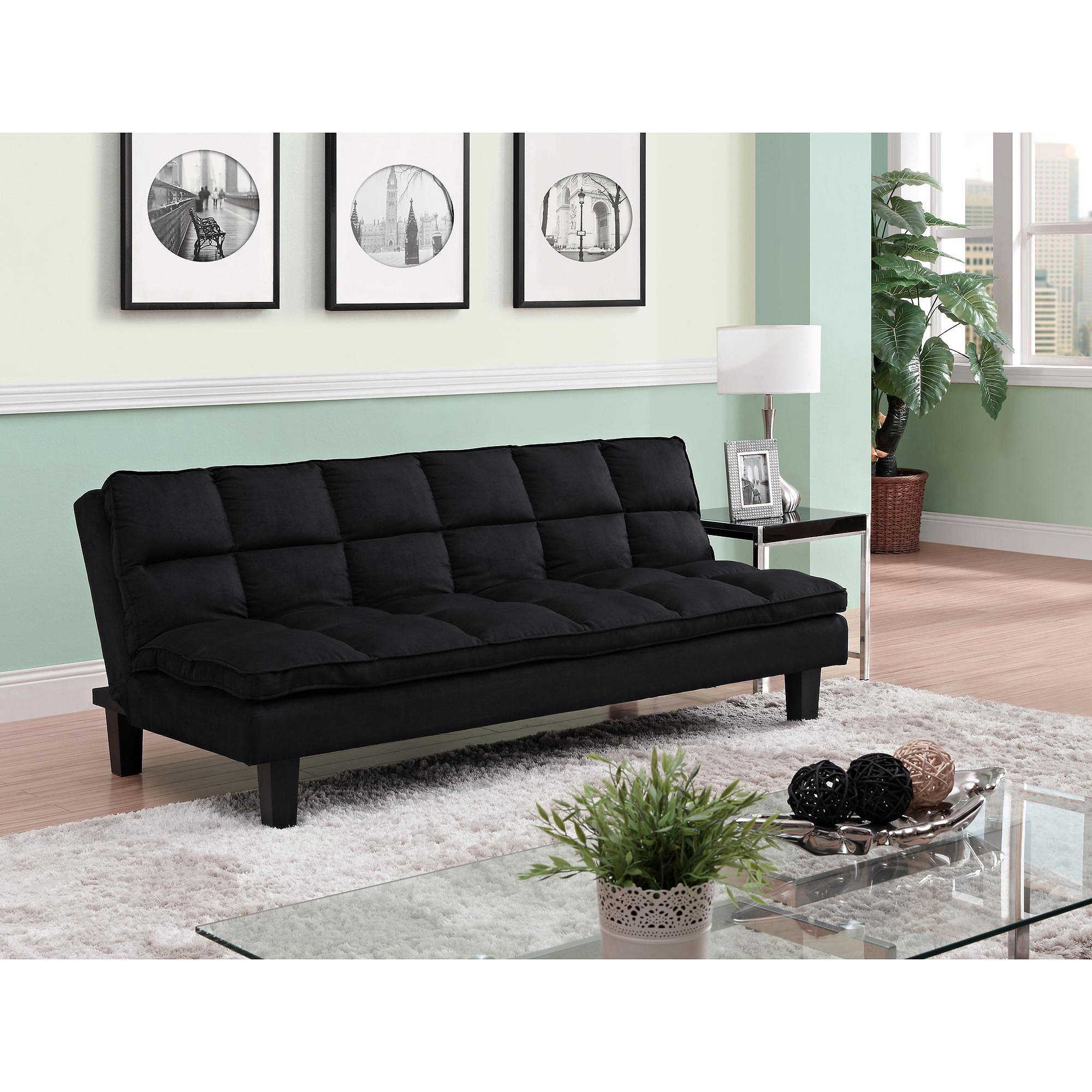 Allegra Pillow-Top Futon, Black