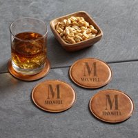 Personalized Initially Yours Leather Coasters