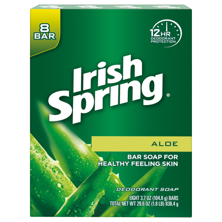 Irish Spring Aloe Vera Bar Soap, 3.7 Ounce, 8 Bar