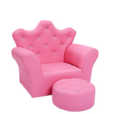 Costway Pink Kids Sofa Armrest Chair Couch Children Toddler Birthday Costway Pink Kids Sofa Armrest Chair Couch Children Toddler Birthday Gift W Ottoman