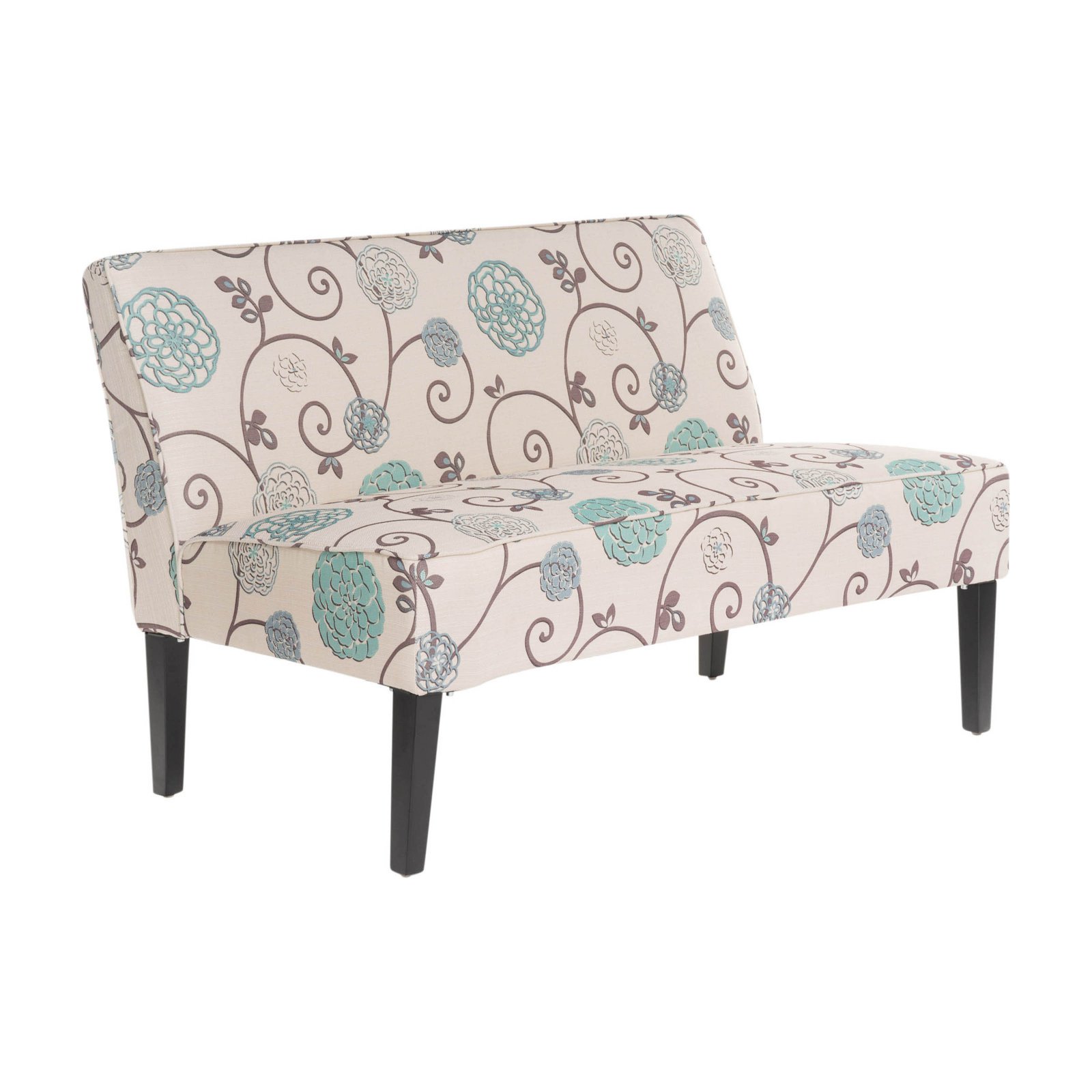 Dejon Loveseat White/Blue - Christopher Knight Home: Upholstered Polyester, Botanical Pattern, 400lb Capacity