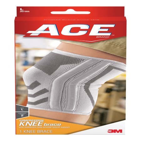 ACE Knitted Compression Knee Brace featuring Side Stabilizers, Large ...