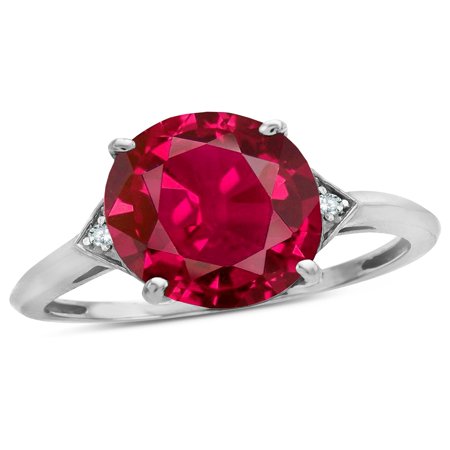 8mm Trillion Prong Ring Setting - Star K Large Oval 12x10 Created Ruby 3 Stone Trillion Setting Ring