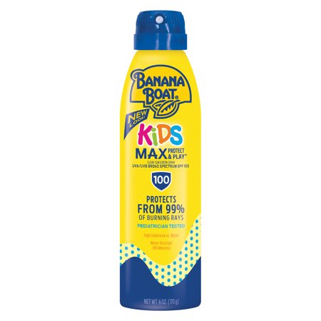 Banana Boat Kids Max Protect & Play Sunscreen C-Spray SPF 100, 6 (Best Sunblock For Swimming)