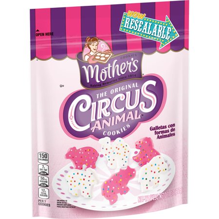 (2 Pack) Mother's The Original Circus Animal Resealable Snack Cookies 11 oz (Best Tasting Animal Crackers)