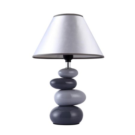 Milano Contemporary Table Lamp - Shades of Gray Ceramic Stone Table Lamp