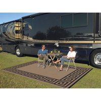 Patio Mats 9' x 12' Reversible RV Patio Mat, Indoor / Outdoor Rug, Camping Mat, Greek Key