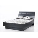 Laguna Queen Platform Bed With Headboard (Black Woodgrain)