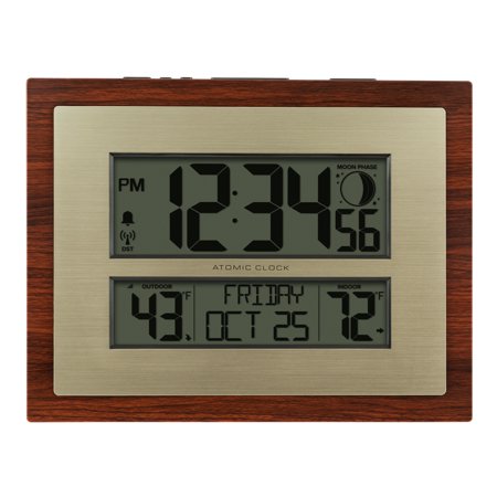 Better Homes & Gardens Atomic Digital Clock with Moon Phase &