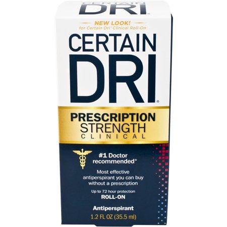 Certain Dri Clinical Prescription Strength Anti-Perspirant providing up to 72 hour protection from excessive sweating, 1.2 Oz,