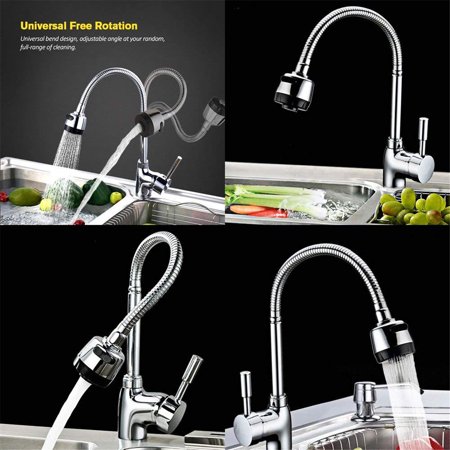 360° Rotating Flexible Single Handle Swive l Spout Sprayer Pull Down Mixer High Arc Kitchen Sink Faucet Tap Hot and Cold mixer Water Faucet for Commercial and Home (Best Faucets For Bitcoin)