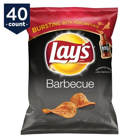 Lay's Potato Chips Snack Pack, Barbecue, 1 Oz Bags, 40 Count - Walmart.com