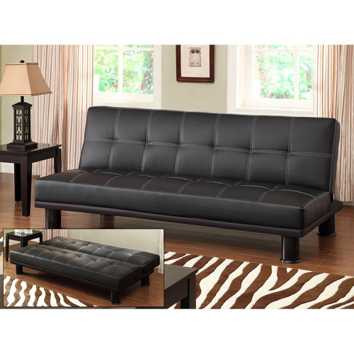 Primo International Phyllo Studio Convertible Futon Sofa Bed, Black