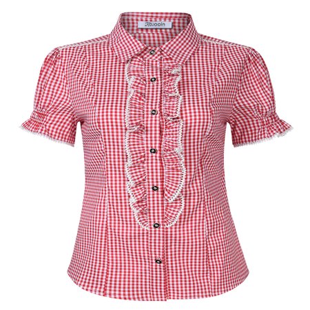 Traditional Square Top - Women's Shirt for Lederhose, Traditional Bavarian Shirt, Oktoberfest Outfit