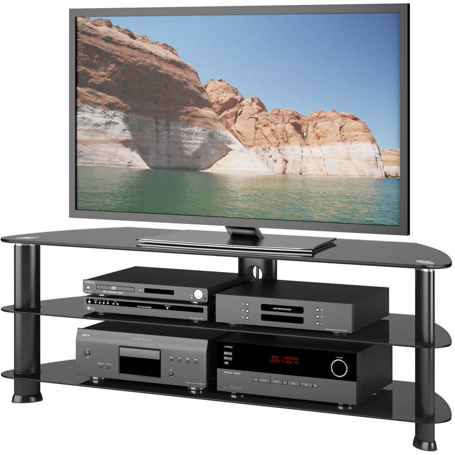 CorLiving TRL-501-T Laguna Satin Black TV Stand for TVs up to 60''