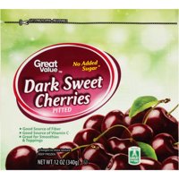Great Value Dark Sweet Cherries, Pitted, No Sugar Added, Frozen, 12 oz