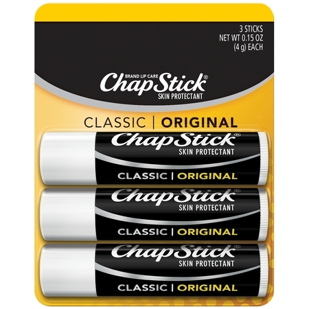 (3 pack) ChapStick Classic Lip Balm Tube, Original, 3
