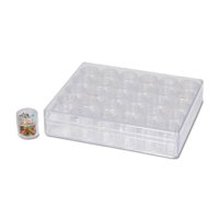 Bead Organizer W 30 Medium Round Box Clear 6.3X5.3X1.4In