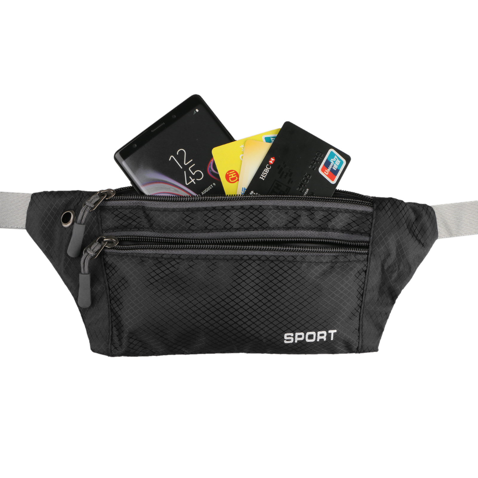 Zip Waist Bum Bag Runner Running Jogging Cycling Belt Pouch Sports Fanny Pack US
