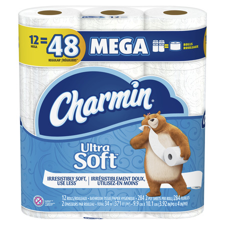 Charmin Ultra Soft Toilet Paper, 12 Mega Rolls (= 48 Regular