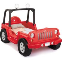 Little Tikes Jeep Wrangler Toddler-to-Twin Convertible Bed, Red