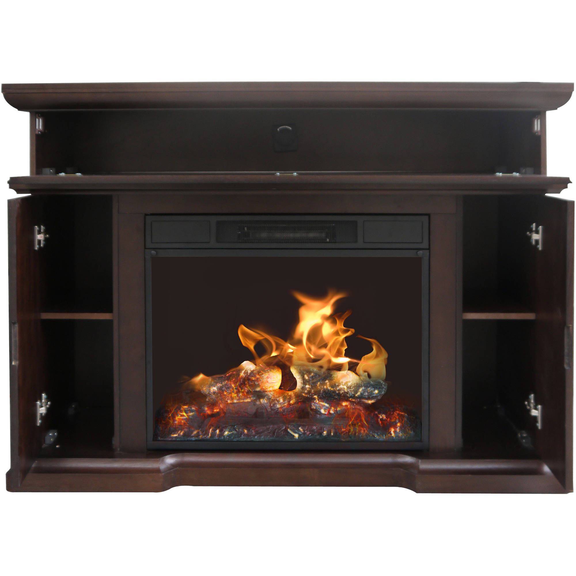 Décor Flame Yellowstone 46'' Media Fireplace, for TVs up to 55'', Dark Chocolate