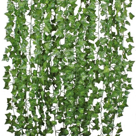 Ivy Leaf Pedestal - Coolmade 84FT 12 Strands Artificial Flowers Silk Fake Ivy Leaves Hanging Vine Ivy Plants Leaf Garland for Wedding Party Garden Home Wall Decor