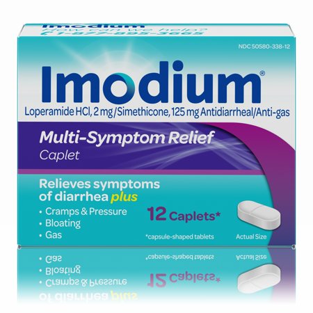Imodium Multi-Symptom Relief Anti-Diarrheal Medicine Caplets, 12