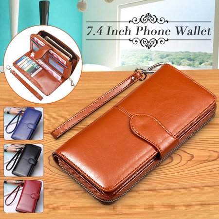 - Grtsunsea Fashion PU Leather Wallets For Women Large Capacity Phone Wallet Handbag Clutch Bag Long Card Holder Zipper Clutch